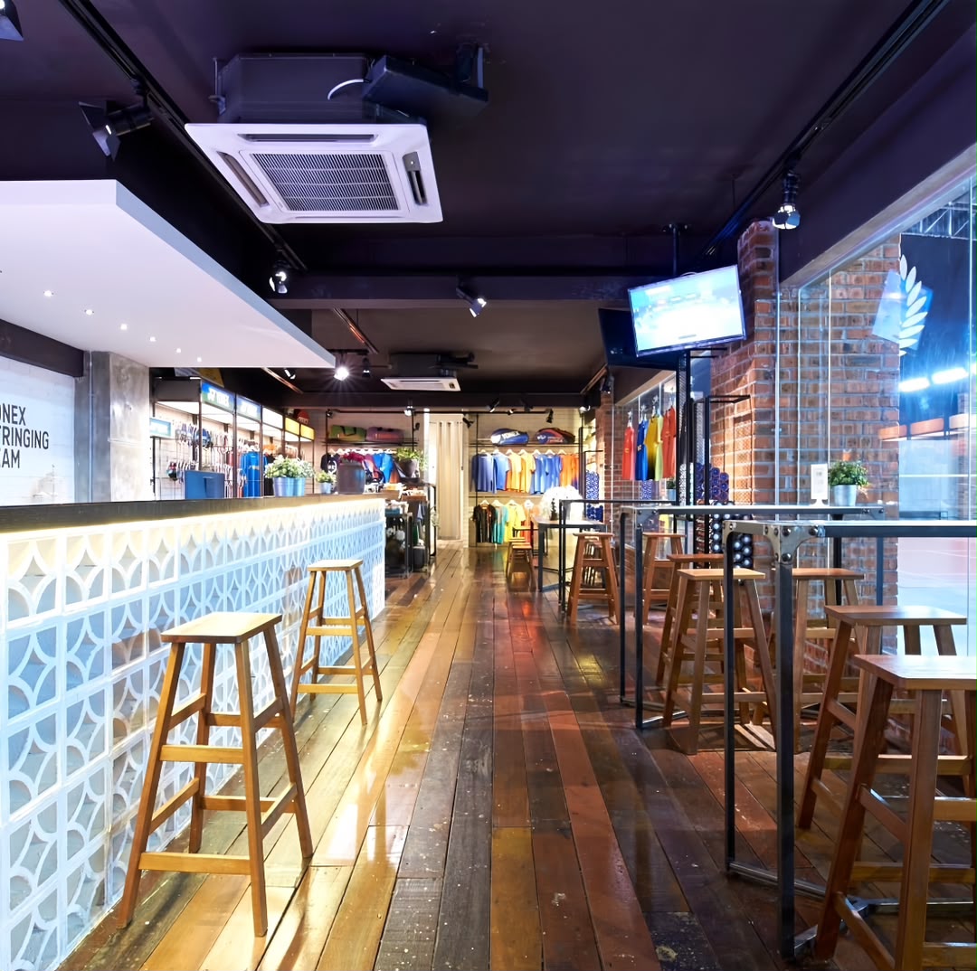 Badminton club retail and lounge area